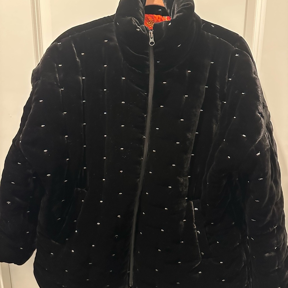 Johnny Was Black Quilted Puffer Jacket